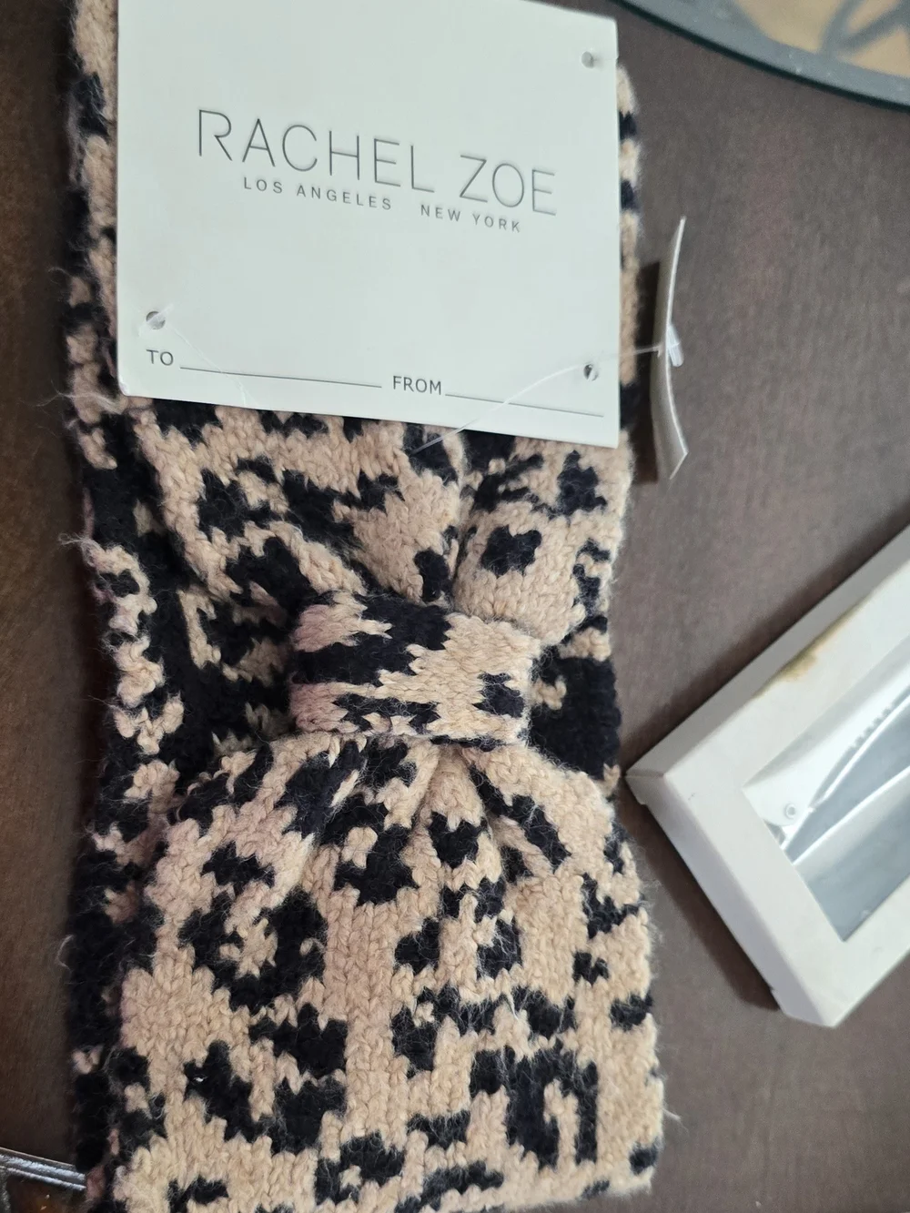 Rachel Zoe Leopard Knit Hair Band- Black/Beige, 4 Hair Clip Pack Bundled